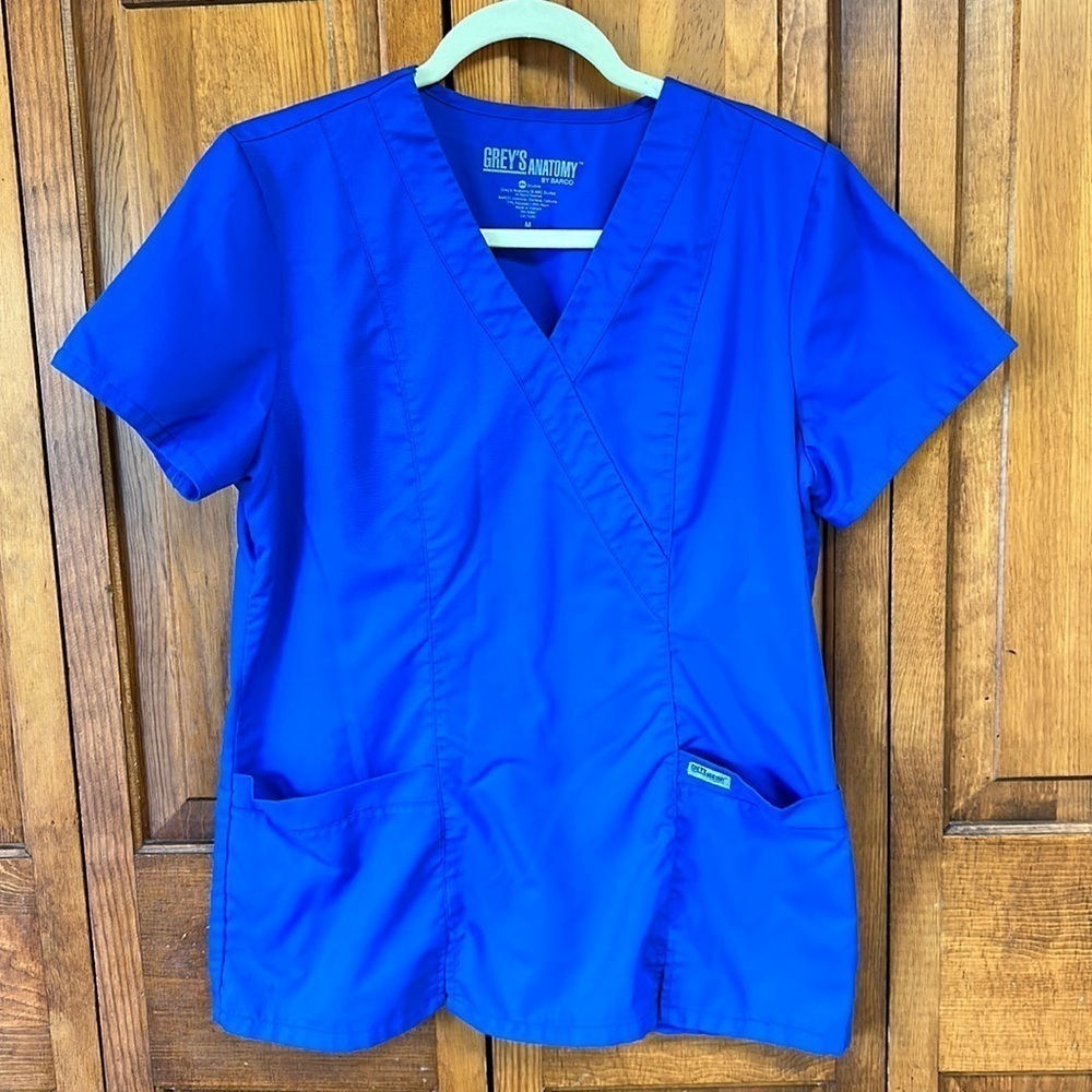 Greys Anatomy Blue Scrub Top Size M
